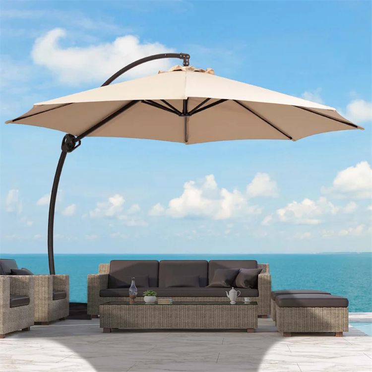 11FT Curvy Vrijdragende Patio Offset Hangende Paraplu