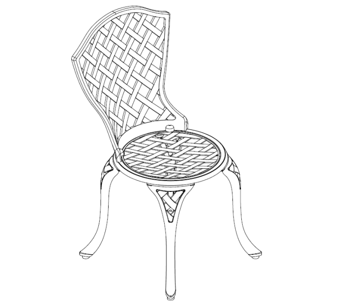 Gegoten aluminium 3-delige bistro-eetkamerset ---- Installatiehandleiding voor stoelen