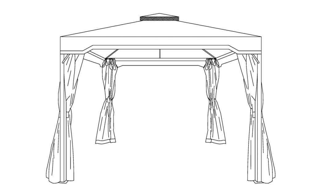 10 ft x 10 ft IJzeren Patio Gazebo Installatiehandleiding
