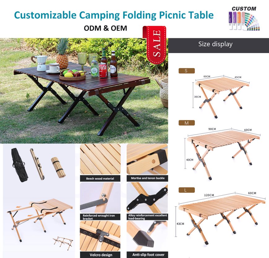 Vind je deze houten opklapbare campingtafel leuk?