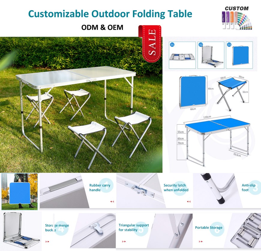 Aluminium klaptafel en stoelen set