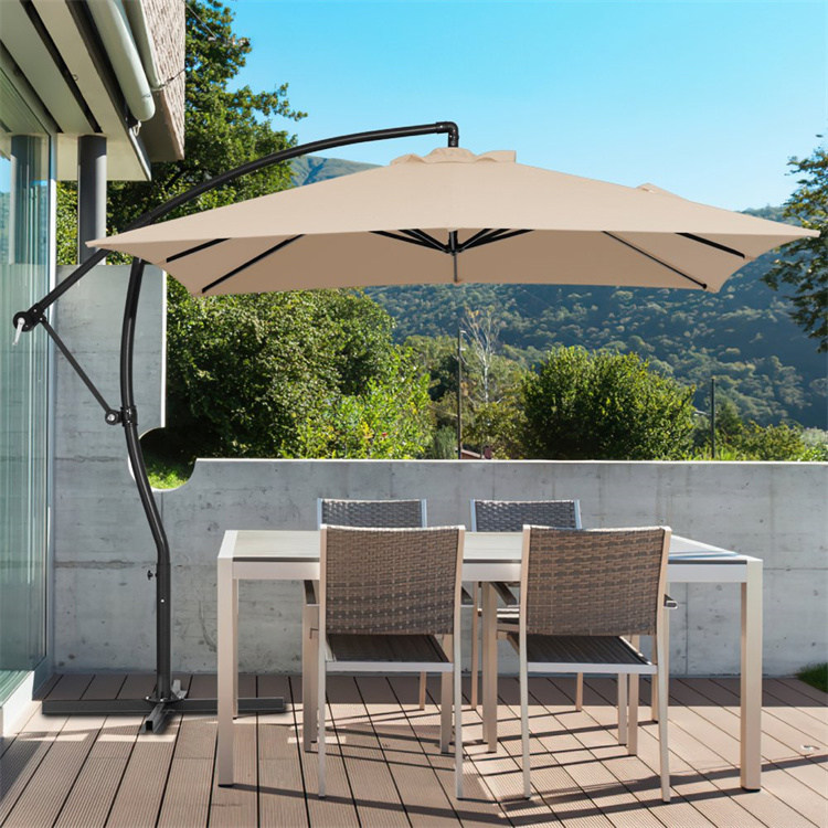 9 x 9 ft Hangende Offset Patio Vrijdragende Paraplu