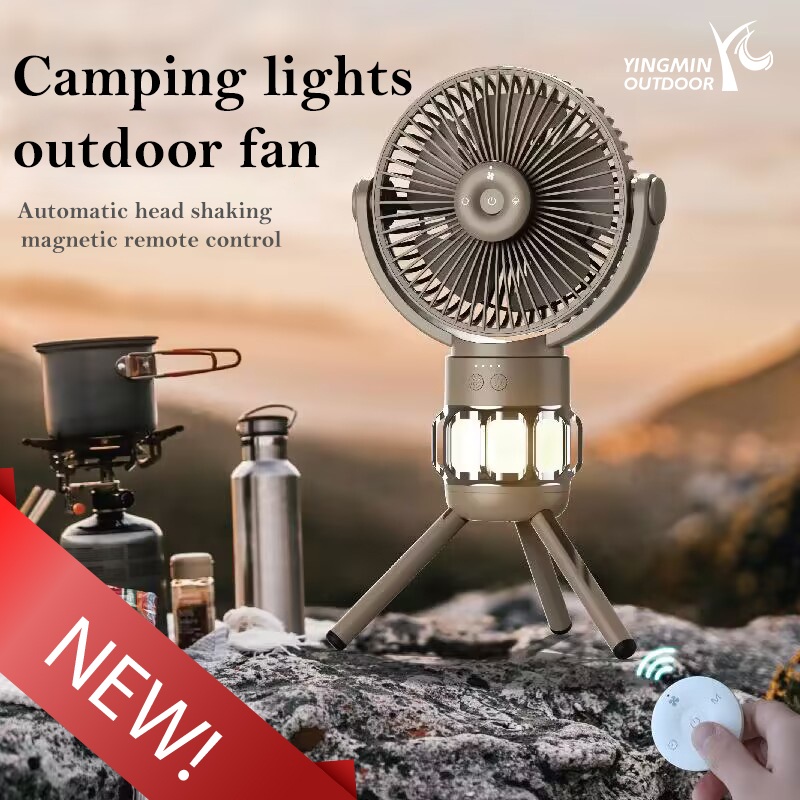 Campingventilator met LED-lantaarn