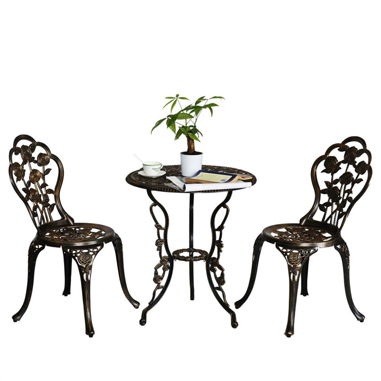 3-delige bistroset van gegoten aluminium