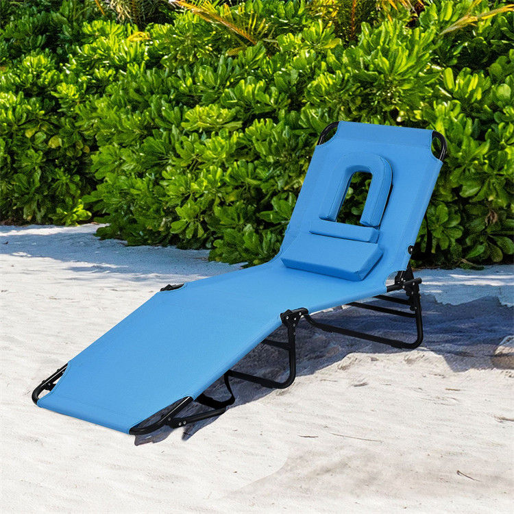 Outdoor opvouwbare strand chaise lounge stoel