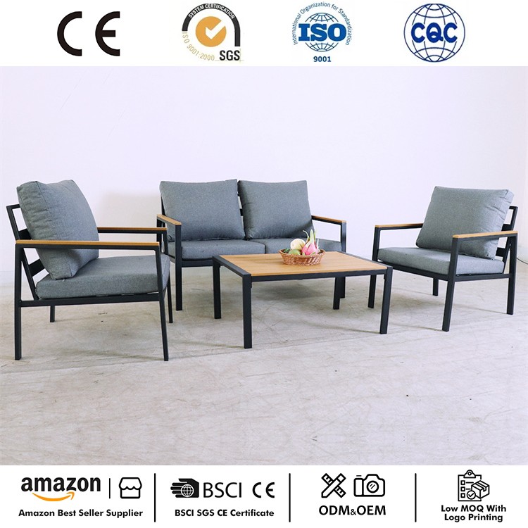 Outdoor 4-delige stalen conversatieset