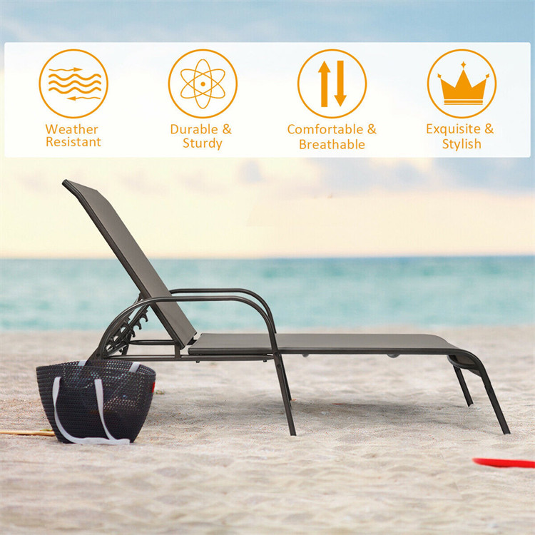 Outdoor verstelbare chaise longue stoel