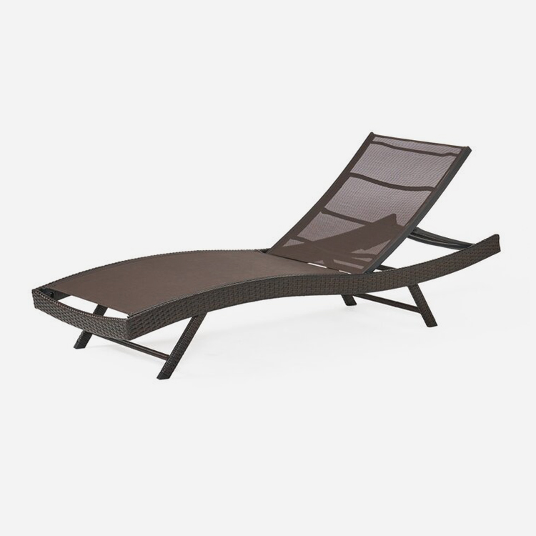 Patio verstelbare rattan chaise lounge stoel