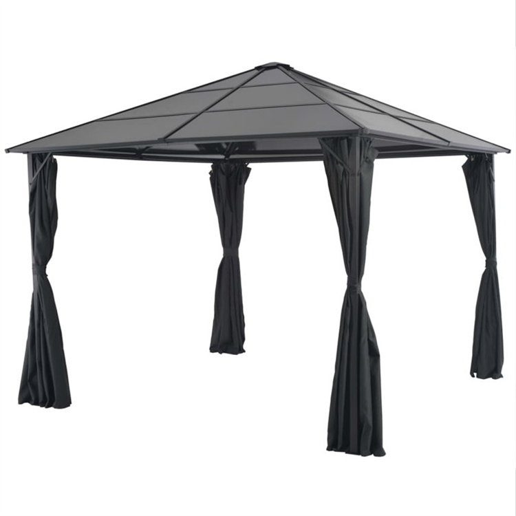 Patio Gazebo Met Gordijn Aluminium
