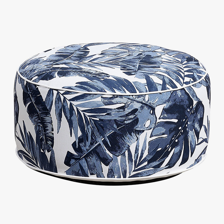 Opblaasbare kruk Ottoman Blue Leaf